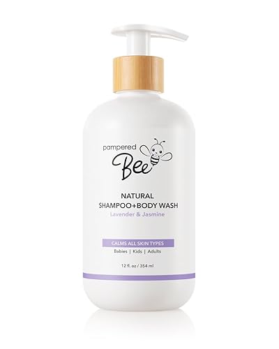 Champú y gel de baño (lavanda y jazmín), fórmula natural 2 en 1 para recién nacidos, niños pequeños y niños - Limpia y suaviza la piel más sensible,