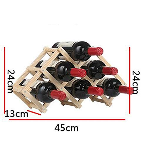 Soporte para botellas de vino madera 6 botellas miniatura 3