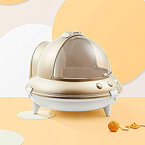 Plateau de litière de chat OVNI Boîte à litière de chat Entièrement clôturé Toilette Cat Grand Désodorant Cat Feces Pot Fournitures de chat, Panquette de litière Cat (Violet) Boîte à litière de chat (