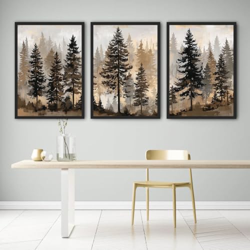 Toile murale forêt neutre moderne pour réchauffer un mur blanc vide - 3