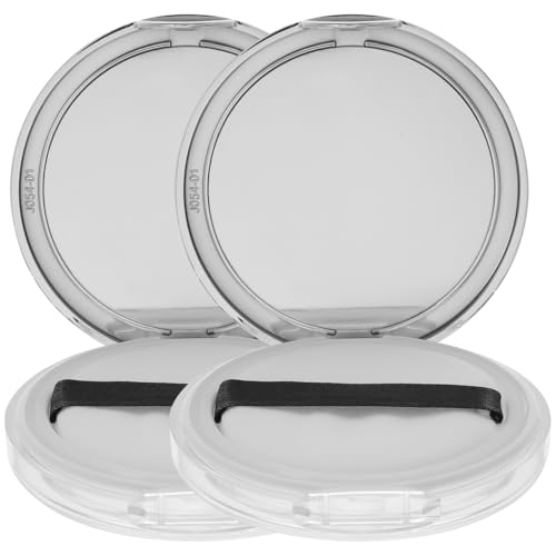 Lurrose Leere Puderdose, Puderdose, Puderdose, Foundation, mit Spiegel, Reisepulver, silberfarben, 2 Stück