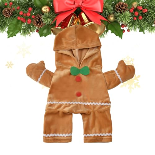 Dog Stand ジンジャーブレッド 衣装,柔らかいクリスマス犬コスチューム | ペットパーティー衣装,屋外裏庭誕生日感謝祭散歩休日家屋公園アパートガーデン芝生用