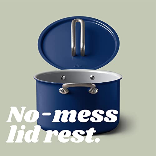 Nontoxic, Nonstick Bpa-Free Risa Kitchen Stock Pot With Lid And Pot Holders For Gas, Electric, & Induction Stove By Eva Longoria - Deep Blue #TOP3