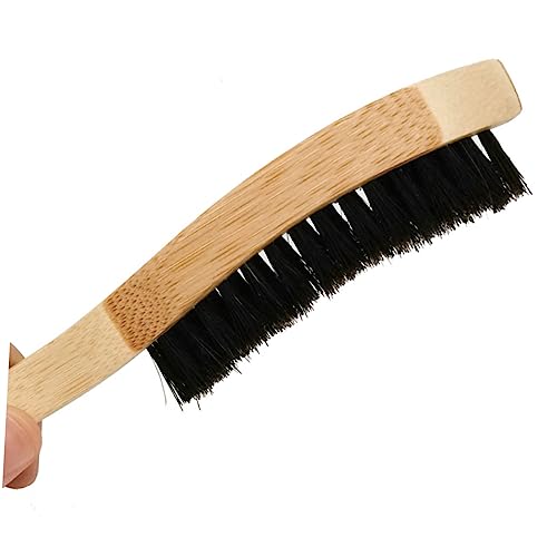 Baluue Practical Beard Cleaning Brush Long Handle Wood Beard Brush Beard Care Tool Mustache Brush