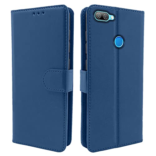 Image of Pikkme Honor 9N Flip Case Leather Finish | Inside TPU with Card Pockets | Wallet Stand and Shock Proof | Magnetic Closing | Complete Protection Flip Cover for Honor 9N (Blue)