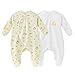 Daffjoe Pyjama Bébé Garçon Fille Lot de 2 Pyjama Naissance Combinaison Bebe Fille Coton Manche Longues 0-3 Mois