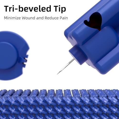 Image of Dr Morepen Supported Premium Glucometer Round Blood Lancet 100 Pcs Blue Colour