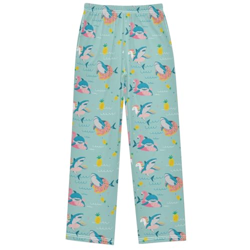 Boy's Pants Shark Flamingo Swim Ring Jogger Pants Elastic Waist Long Bottoms Trousers with Pockets 6-14 Years