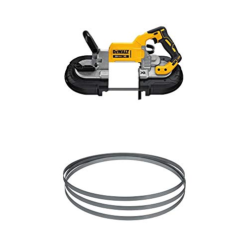 DEWALT DCS374B 20V Max Deep Cut Band Saw (Tool Only) with DEWALT DW3984 24TPI Portable Band Saw Blade - 44-7/8-Inch, .020-Inch, Matrix Ll (3-Pack)