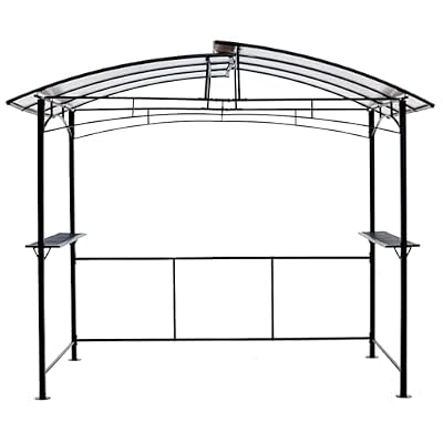 ZenithX Grill Gazebo 8x5ft,Outdoor Patio Canopy,BBQ shelter with Steel Hardtop and Side Shelves