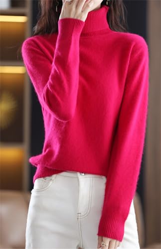 Niiyyjj 100% Mink Cashmere Women Turtleneck Sweater Solid Knitted Pullover Sweater Long Sleeve Slim Jumper4