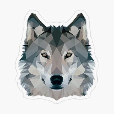 STICKY DUDE | Wolf Sticker Mosaic Funny Vinyl Waterproof 5" | Yeti Cup Cooler Box Decal Car Laptop Wall Window Bumper Cover