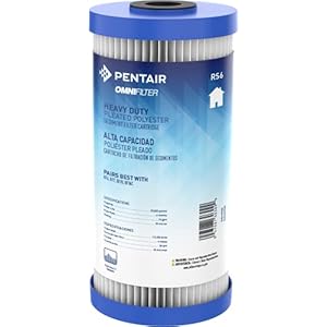 Pentair OMNIFilter RS6 Sediment Water Filter, 10-Inch, Whole House Heavy Duty Pleated Replacement Cartridge, 10″ x 4.5″