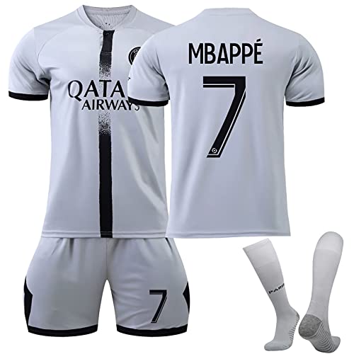 OverstepA Páris Maillot PSG Enfant de Football 22/23 Soccer Jersey, Maillot Domicile/Extérieur, Ensemble PSG Enfant et Adultes, Garçon Vêtements de Football Extérieur avec Chaussette