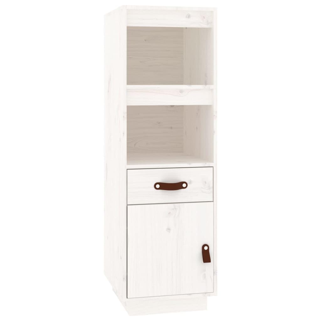 Vidaxl White Solid Wood Pine Highboard Living Room Furniture Wooden High Sideboard Buffet Cabinet Cupboard Console Cabinet With Drawer Shelf
