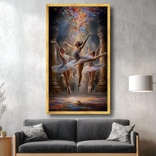 Lienzo de ballet y mariposas de 21x30 cm decoración para pared sin marco 2