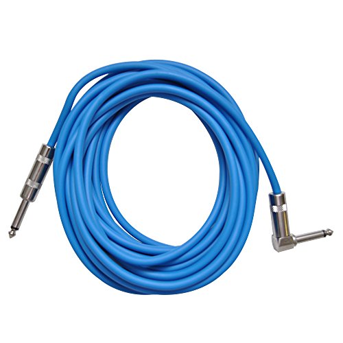Câble guitare sans parasite Seismic Audio Sagc20r-blue coudé droit bleu