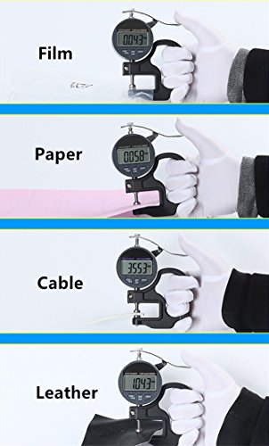 BAOSHISHAN Digital Thickness Gauge 0.00005-0.4 inch | 0.001-10mm Electronic Micrometer Thickness Meter for Paper Film Fabric Tape