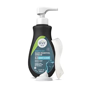 Veet Hair Removal Cream for Men, Sensitive Skin, 13.5 FL OZ with Spatula