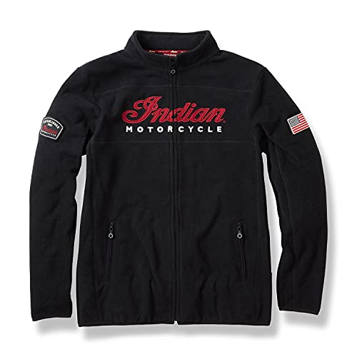 Indian Motorcycle Men's Zip Thru Fleece, Black - XL -