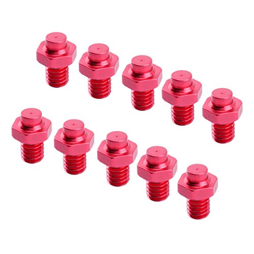 10本の自転車ペダルネジマウンテンバイクペダル固定スタッズアンチスリップレッド, 赤