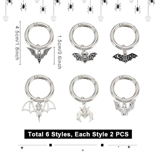 PH PandaHall 12pcs Bat Shoe Charms Gothic Punk Shoe Charms - Image 2