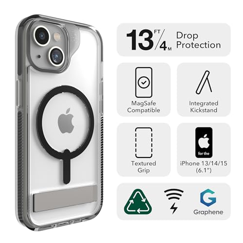 Image of ZAGG Santa Cruz Snap iPhone 15 /14 /13 Case - MagSafe Phone Case, Drop Protection (13ft /4m), Durable Graphene, Anti-Yellowing, and Scratch-Resistant Phone Case, Purple