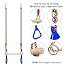PELLOR Columpio Trapecio de Madera Multifunción para Niños con Anillos de Gimnasia de Plástico para Colgar Soporta hasta 160 kg #4
