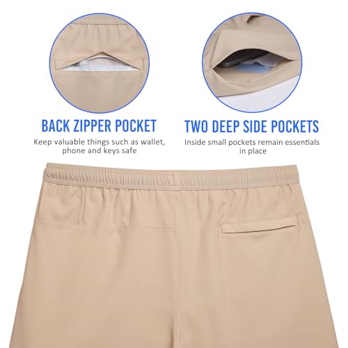 Image of maamgic Mens Workout Shorts 2 in 1 Stretch 5 inch / 7 inch Gym Shorts Running Shorts with Compression Liner Zip Pocket