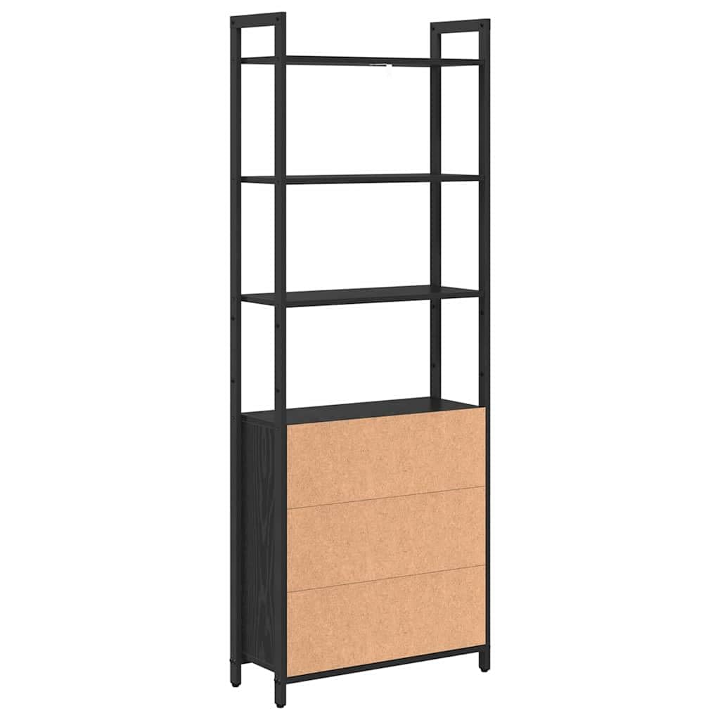 Generico Armadio per Libri Rovere Nero 60 x 24 x 161 cm,Nero,20.82kg,883856
