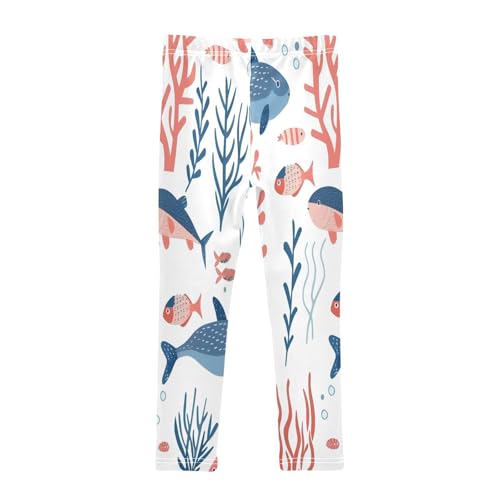 Toddler Girls Leggings Printed Yoga Pants Leggings Fish Coral for Kids2
