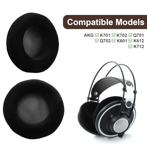 K712 Almohadillas de Repuesto para Orejas Compatibles con Audífonos AKG K702 K701 K601 K612 K712 Q701 Q702 Velour Almohadillas Suaves de Espuma con Memoria e Aislamiento de Ruido miniatura 3