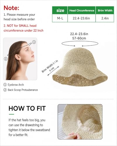 Sombrero de playa de paja para mujer con ala ancha miniatura 7
