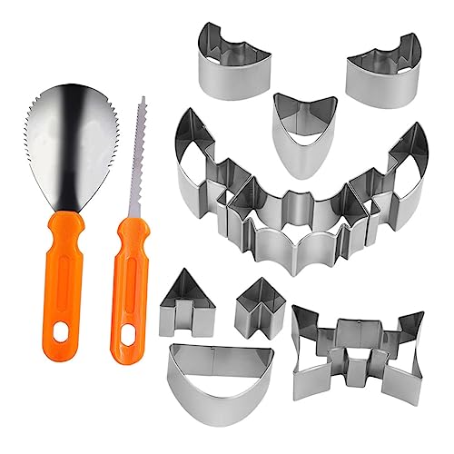 VINTORKY Sturdy Stainless Steel Pumpkin Carving Tools Diy Tool Set Stencils Perfect for Halloween