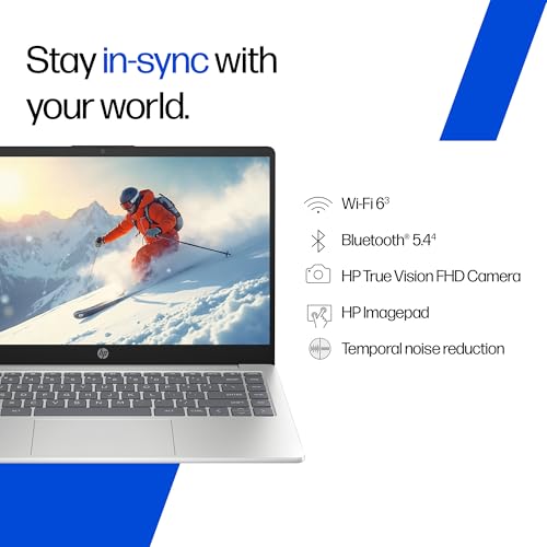 Image of HP 14, Intel Core 5-120U (16GB DDR4, 512GB SSD), FHD, Micro -Edge, Anti-Glare, 14'' /35.6cm, Win11, M365* Office24, Silver, 1.41kg, ep0385tu, FHD Camera, Iris Xe Graphics, Backlit Laptop
