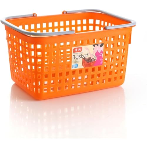 Quirix�o�X�P�b�g ���[�o�X�P�b�g ���� ���󂩂� ��v���X�`�b�N��e�� ��� �������ɕ֗� �������� ���@�\������ �G�� �o�X���[�� �L�b�`������ 2�� (�I�����W�F,34*24*19cm�i2�j)