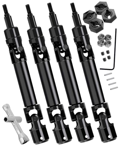 hopsupRC RC Drive Shaft CVD Upgrade Parts for 1/10 Granite/Senton 4x4 3S Blx Mega 550/Vorteks 3s blx,Front Rear Driveshaft Axles Hops up.Black