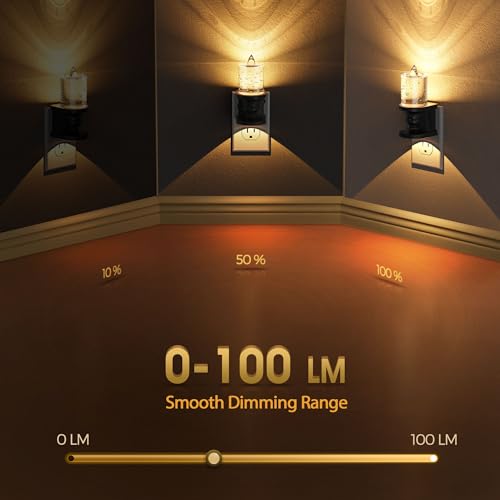 Image of Briignite Flameless Candle Night Light, Bubble Night Lights Plug into Wall, Candle Nightlight with Light Sensor, Dimmable LED Night Light Plug in, Warm White 3000K Nightlight for Hallway Bathroom