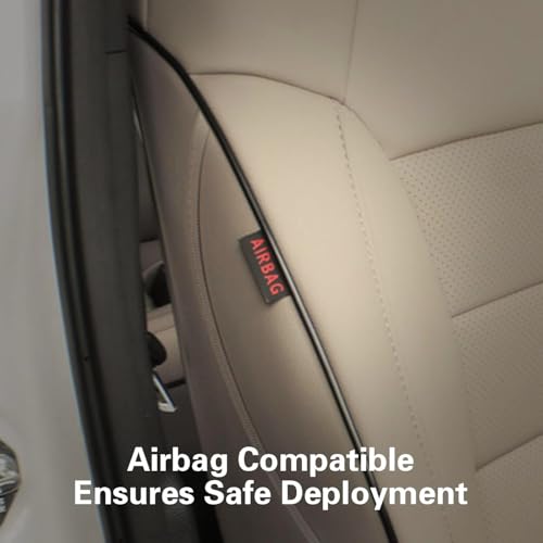 Image of EKR Rav4 Seat Covers Custom Fit for Toyota RAV4 Adventure,TRD-Off Road 2019 2020 2021 2022 2023 2024, Leather Car Seat Cover Full Set for SUV,Faux Leather(Beige)