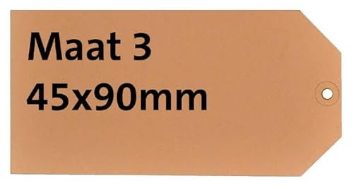 Label karton nr3 200gr 45x90mm chamois 1000stuks
