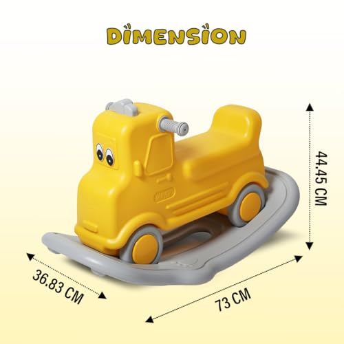 Image of PLAYGRO 3 in 1 Wagon Rock N Ride Ride-On Cum Rocker Toy with Balance-Board for Kids, Toddler | Baby Rocker Ride-On Toys with Wide Wheels, Grip Handle & Anti Slip Seat to Support Kids | Age-1+ Year