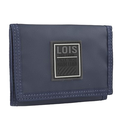 Lois - Cartera Juvenil Marino De Lona Resistente para Chico Deporte Casual con Bolsillo Monedero Cremallera Ideal para Adolescente Y Jovenes