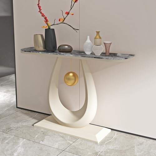 Mesa de consola para sofá moderna con estante de almacenamiento negro