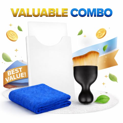Image of AutokraftZ Card Holder for Car Windshield with Mini Brush| Transparent Cover | Access Cards - Strong Adhesive Sticker Mount, Easy Insert & Remove | Durable Anti-Slip Design for All 4-Wheelers