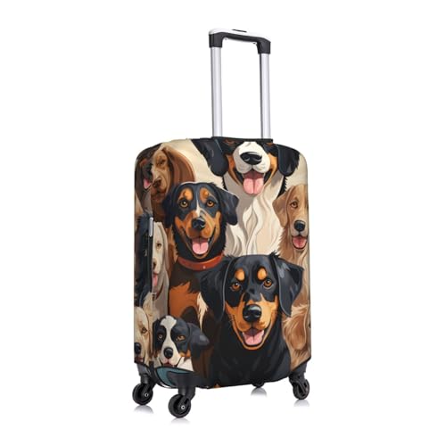 Cute Dogs Animals Luggage Covers For Suitcase, Suitcase Cover Protector Anti-Scratch Travel Suitcase Cover Fit 18-32 Inch Luggage3