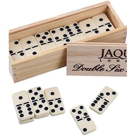 Jaques of London Dominoes Set | Complete D6 Dominoes Game for Adults & Children | Luxury Dominos Set | Traditional Games | Since 1795 Cover