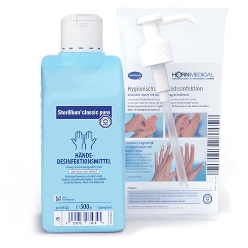 Horn Medical Dosierpumpe mit Sterillium Classic PURE Händedesinfektionsmittel (1 x 500 ml)