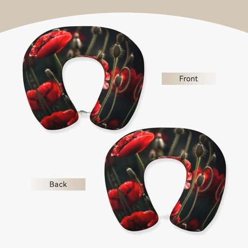 Almohada cervical poliéster negra para viaje miniatura 3