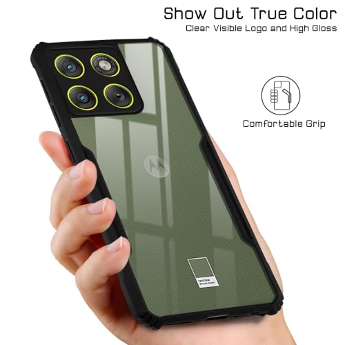 Image of Jkobi Hybrid Back Case Cover for Motorola Moto Edge 70 (Shockproof with Polycarbonate Clear Panel | Professional Black)