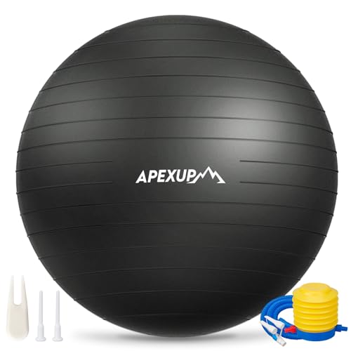 APEXUP Yoga Ball Exercise Ball Anti Slip Heavy Duty for Fitness, Balance & Core Workout, Balance...